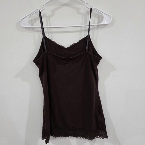 Y2K Cato Womens Lace Trim Tank Top Size Small Brown Floral Elana Bella - Picture 3 of 7